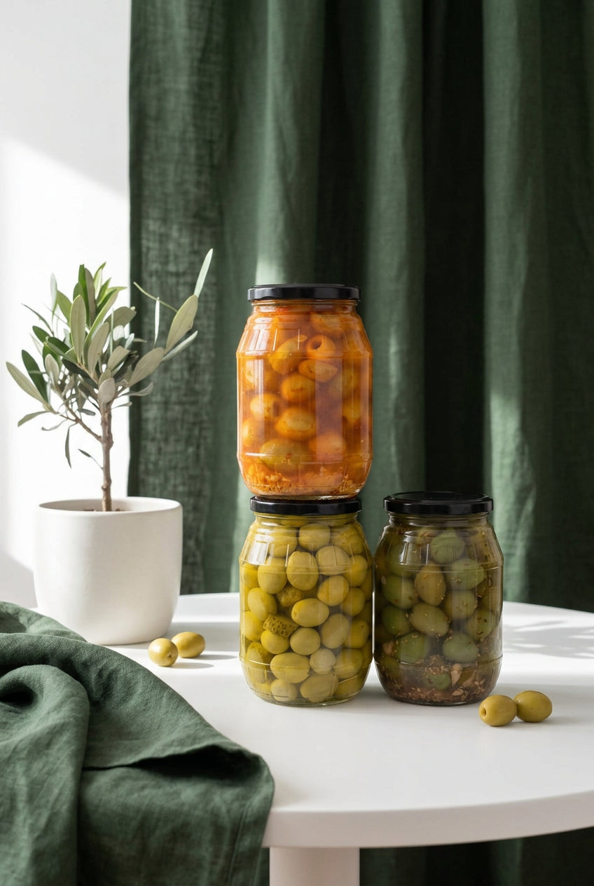 OLIWKI STOŁOWE MANZANILLA, GORDAL I BANDERILLAS – SŁOIK 1400 G