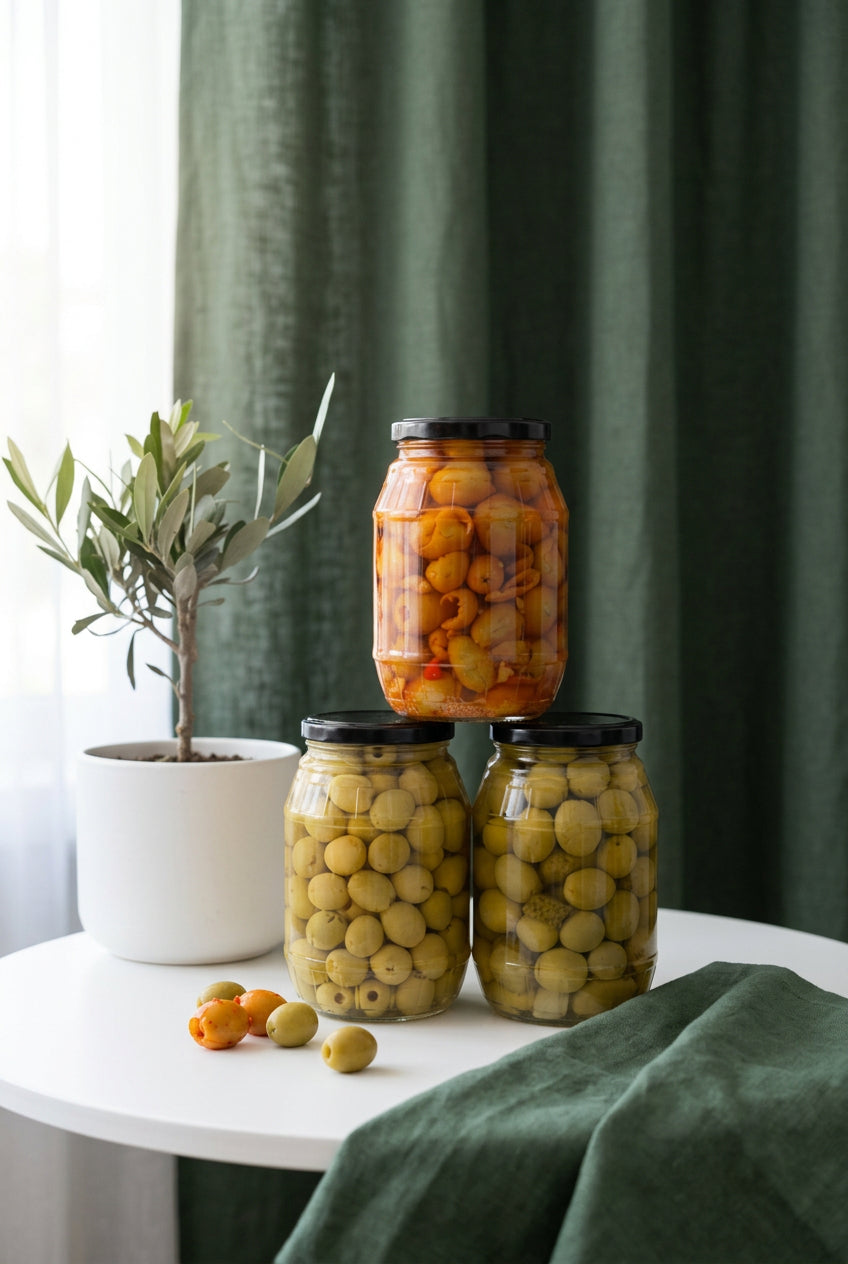 OLIWKI STOŁOWE MANZANILLA, GORDAL I BANDERILLAS – SŁOIK 1400 G