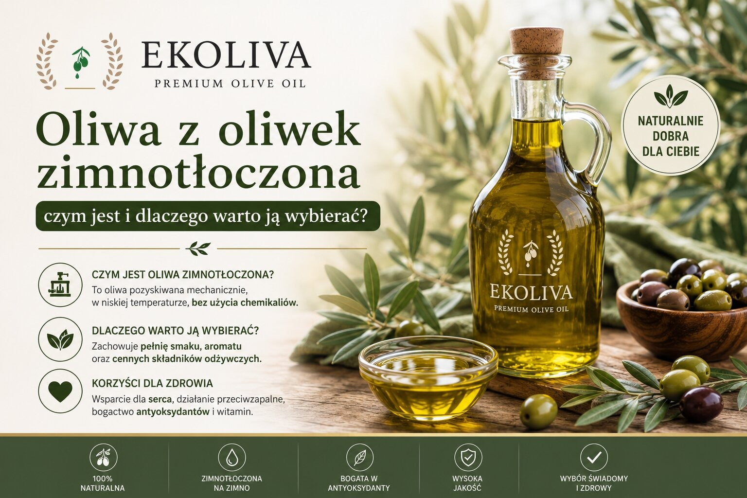 Oliwa z oliwek tłoczona na zimno– czym jest i dlaczego warto ją wybierać?