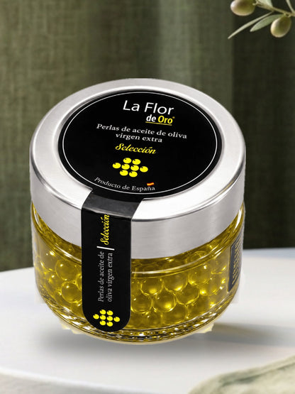 PERŁY Z OLIWY Z OLIWEK EXTRA VIRGIN LA FLOR DE ORO – KAWIOR OLIWNY 50 G