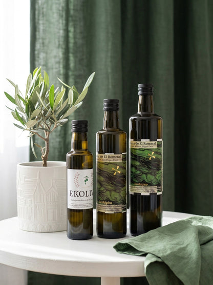 Ekologiczna oliwa z oliwek extra virgin Ekoliva w butelkach 250 ml, 500 ml i 750 ml