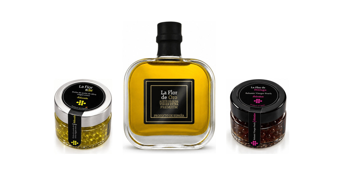 ZESTAW PREZENTOWY GOURMET – OLIWA EXTRA VIRGIN 100 ML I DWA RODZAJE PEREŁ