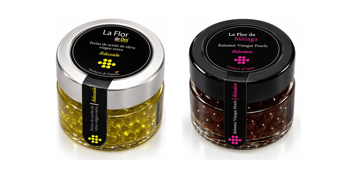 ZESTAW PEREŁ GOURMET – PERŁY Z OLIWY EXTRA VIRGIN I OCTU BALSAMICZNEGO